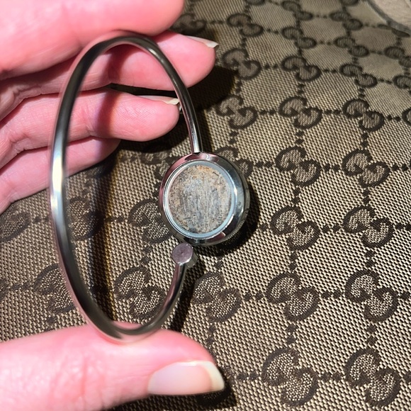 Authentic Gucci Upcycled Bracelet Round Bezel Shadow Box With Rhinestone - Picture 9 of 12